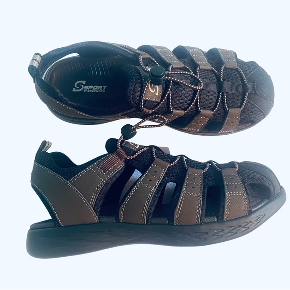 NEW MEN’S Sandals Sketchers Brown & Black - Picture 3 of 15